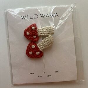 Wild Wawa Crochet Mushroom Hair Clips / NIB